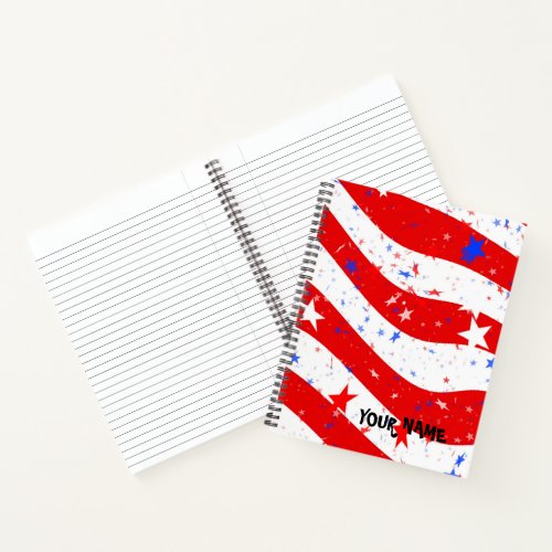 Patriotic Personalize Spiral Notebook