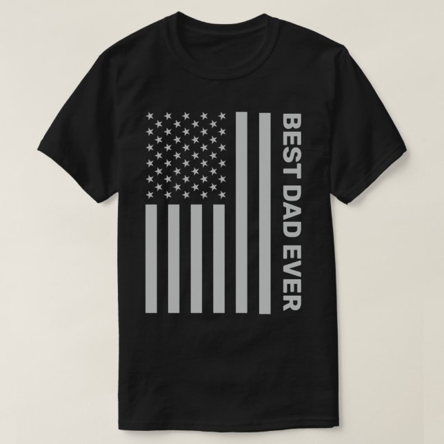 Patriotic Personalized Father's Day American Flag T-Shirt (Design Front)