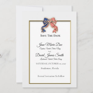 Patriotic Personalized Military Wedding  Save The Date