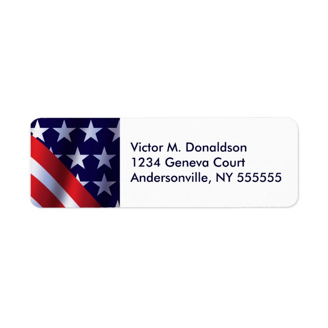 Patriotic  Personalized Return Address Labels (Front)
