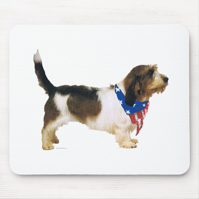 Patriotic Petit Basset Griffon Vendeen Mouse Pad (Front)