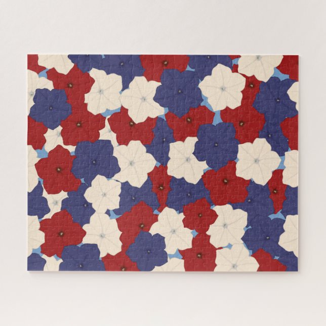 Patriotic Petunias Jigsaw Puzzle (Horizontal)