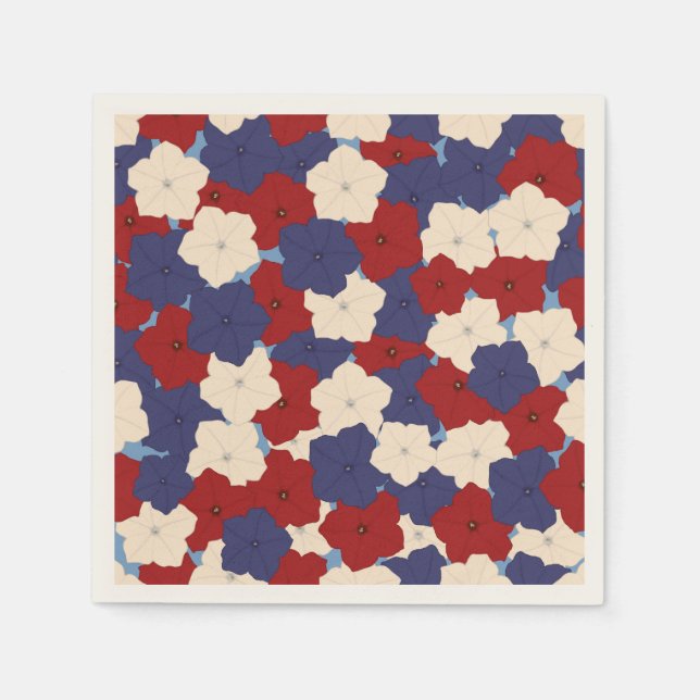 Patriotic Petunias Napkins (Front)