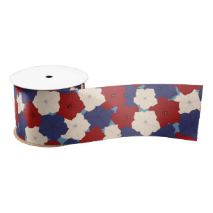 Patriotic Petunias Satin Ribbon