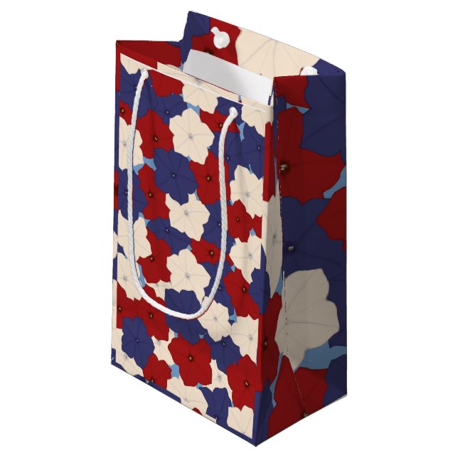 Patriotic Petunias Small Gift Bag (Front Angled)