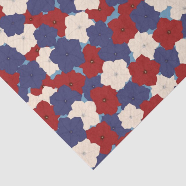 Patriotic Petunias Tissue Paper (Detail)