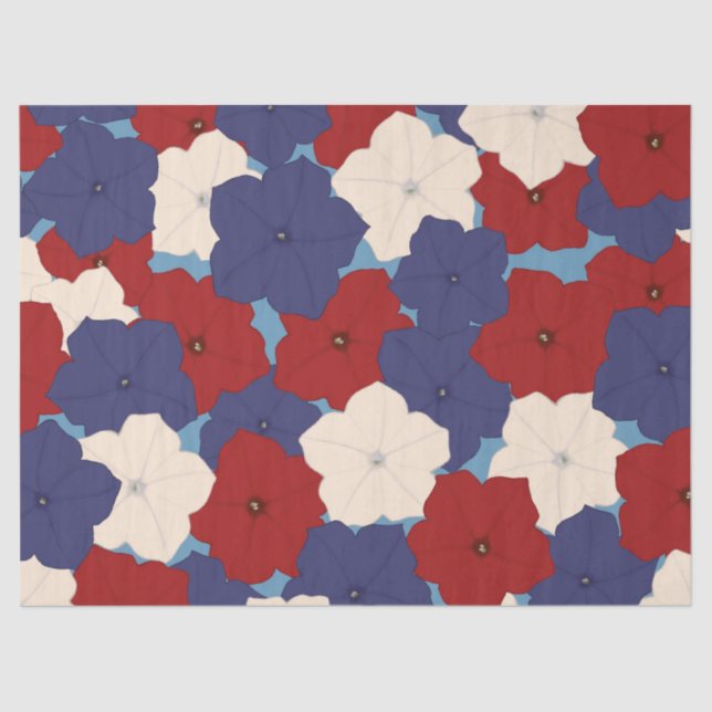 Patriotic Petunias Tissue Paper (Front)