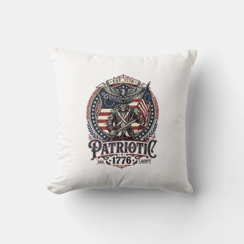Patriotic Phantom Patriot Horror Monster Patriot I Throw Pillow