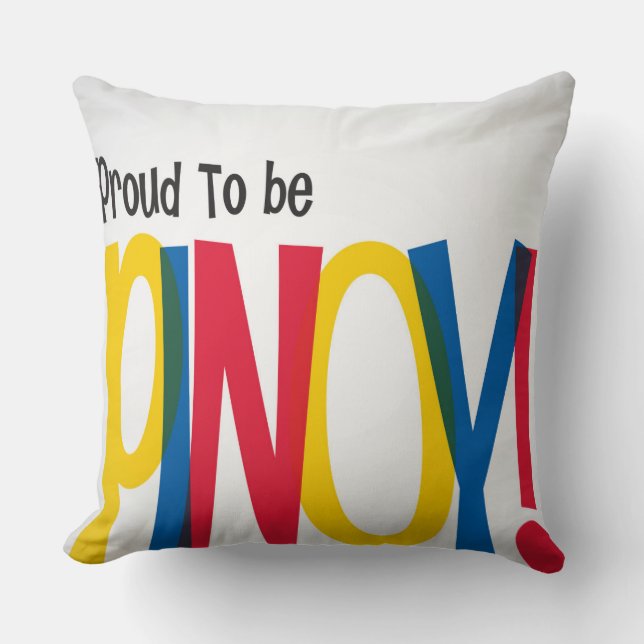 Patriotic Philippine Pinoy Throw Pillow (Front)