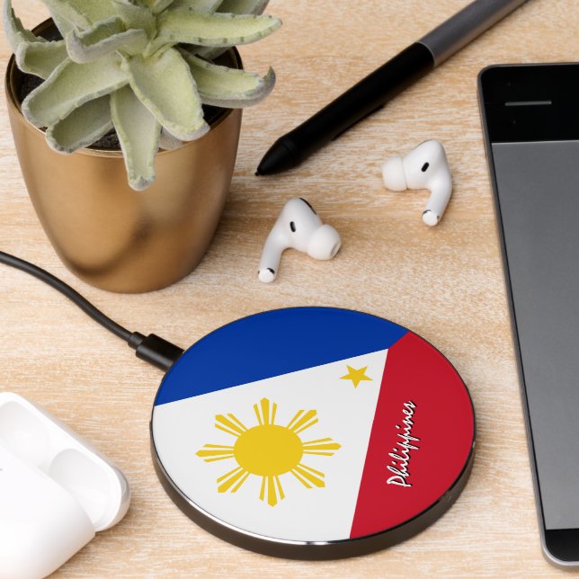 Patriotic Philippines Charger, Philippine Flag Wireless Charger (Desk 2)