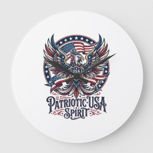 Patriotic Phoenix Hybrid Patriot Animal Hybrid Pat Large Clock