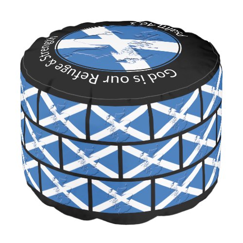 Patriotic PHOTO  Bible Verse  SCOTLAND FLAG Pouf