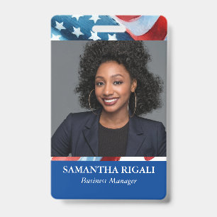 Patriotic Photo Customizable Badge