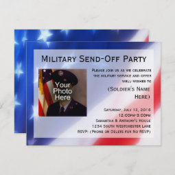 Patriotic Photo Military Send-off Party Invitation | Zazzle