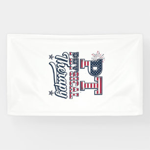 Patriotic Physical Therapy Vintage PT Shirt Design Banner
