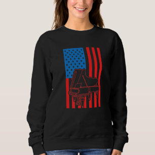 Patriotic Pianist US Flag Piano Premium Sweatshirt