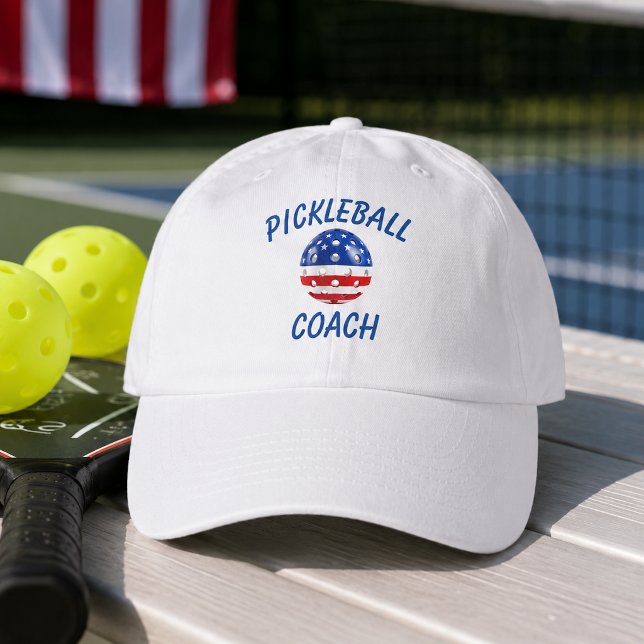 Patriotic Pickleball Coach USA Design Hat (Creator Uploaded)