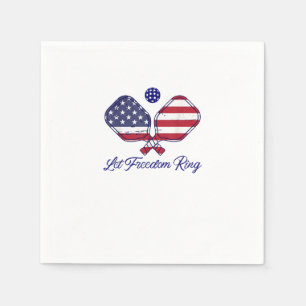 Patriotic Pickleball Let Freedom Ring 4th of July Napkins
