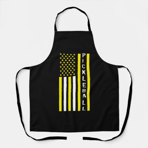 Patriotic Pickleball Sport USA American Flag Apron