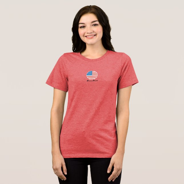 Patriotic Pickleball T-shirt by Pickle Peace Tri-Blend Shirt (Front Full)