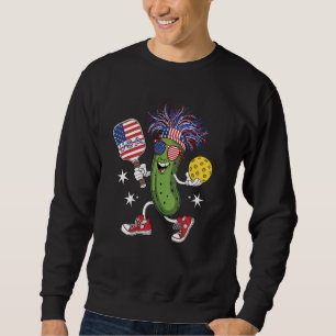 Patriotic Pickleball USA Flag July 4th Cute Paddle Sweatshirt