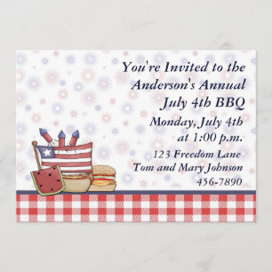 Patriotic Picnic Invitation