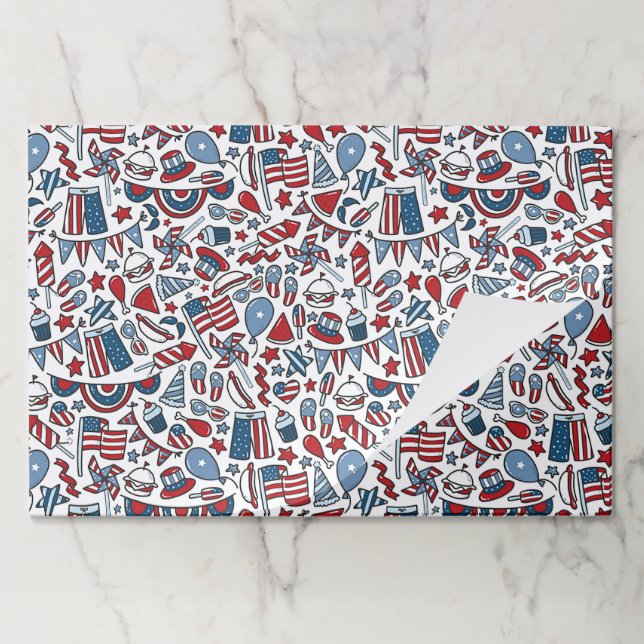 patriotic picnic pattern paper placemats (Folded)
