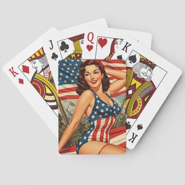 Patriotic Pin Up Playing Cards / Susan (Back)