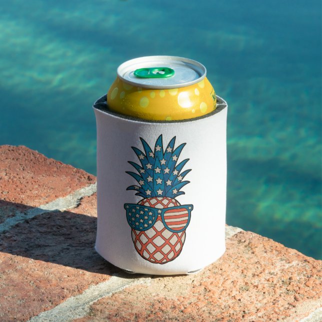 Patriotic Pineapple 250th Anniversary 4th Of July Can Cooler (In Situ Pool)