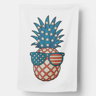 Patriotic Pineapple 250th Anniversary 4th Of July House Flag