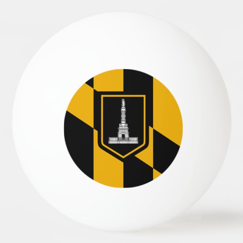 Patriotic ping pong ball with Flag of Baltimore