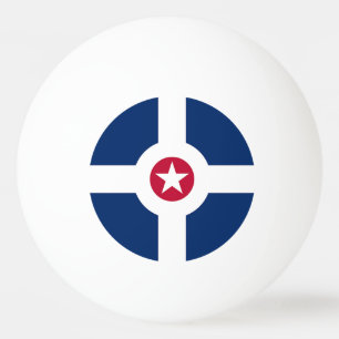Patriotic ping pong ball with Flag of Indianapolis