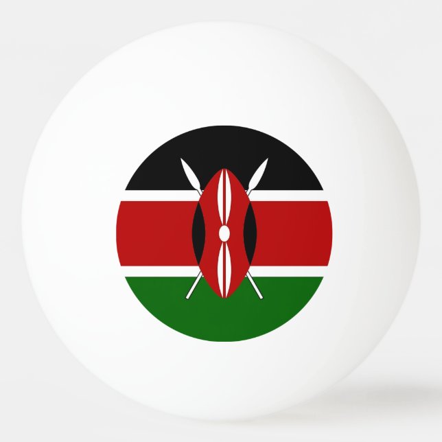 Patriotic ping pong ball with Flag of Kenya (Back)