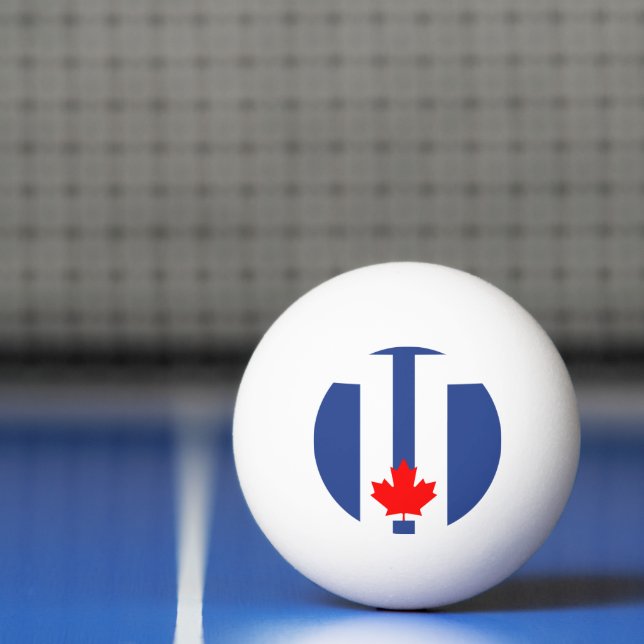Patriotic ping pong ball with Flag of Toronto (Net)