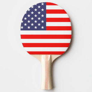 Patriotic ping pong paddle with American flag