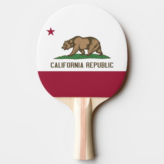 Patriotic, ping pong paddle with California (Back)