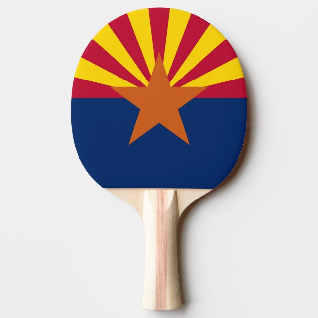 Patriotic, ping pong paddle with Flag of Arizona (Back)