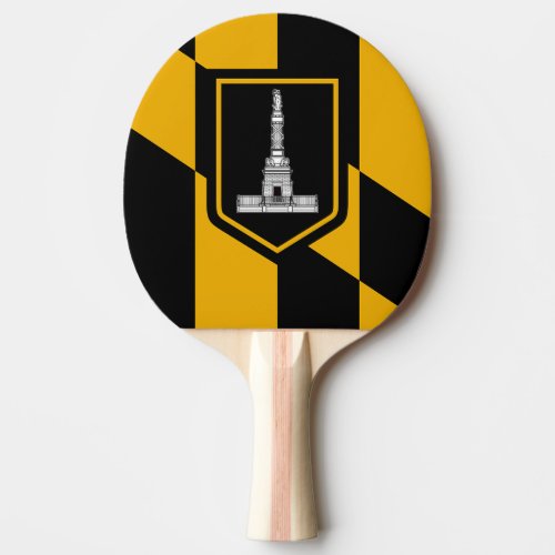 Patriotic ping pong paddle with Flag of Baltimore