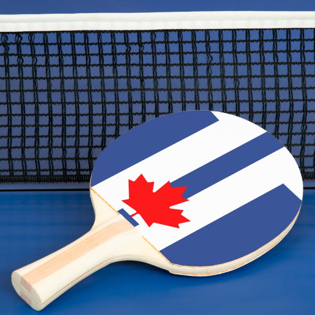 Patriotic, ping pong paddle with Flag of Toronto (Insitu)