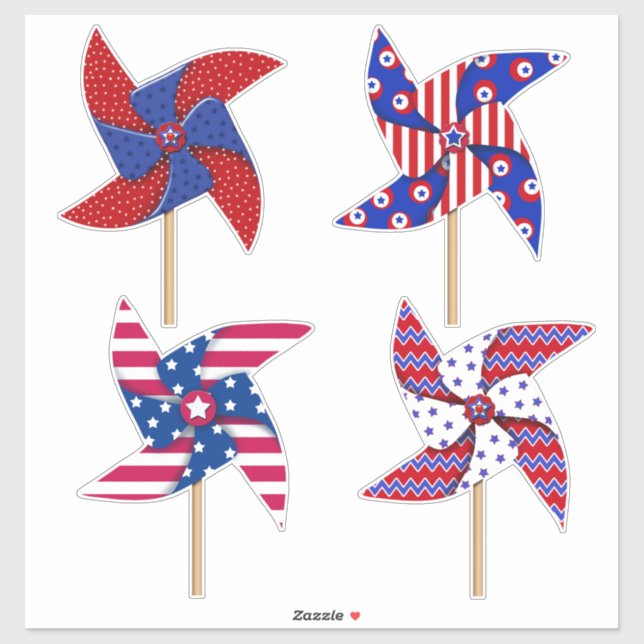 Patriotic Pinwheels 14 x 14 Sheet Sticker (Sheet)