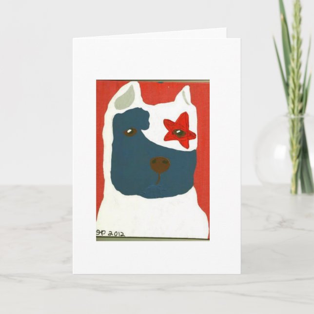 Patriotic Pit Bull Card (Front)