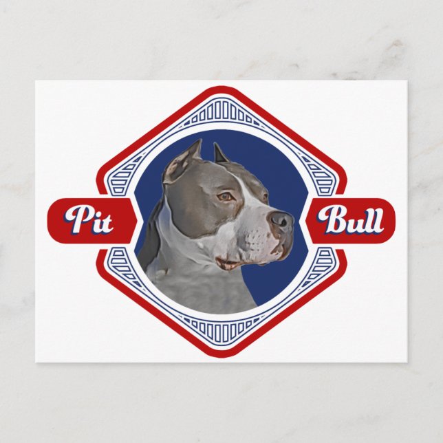 Patriotic Pit Bull Dog Logo Postcard (Front)