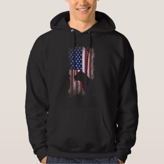 Patriotic Pitbull American Flag Cool Dog Hoodie