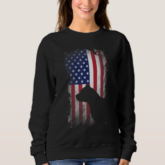 Patriotic Pitbull American Flag Cool Dog Sweatshirt