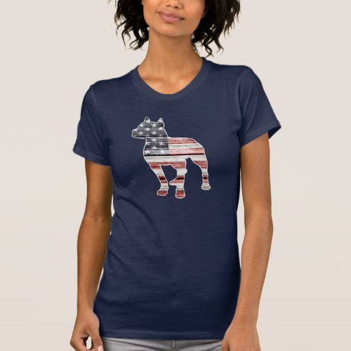 Patriotic Pitbull American Flag T_Shirt