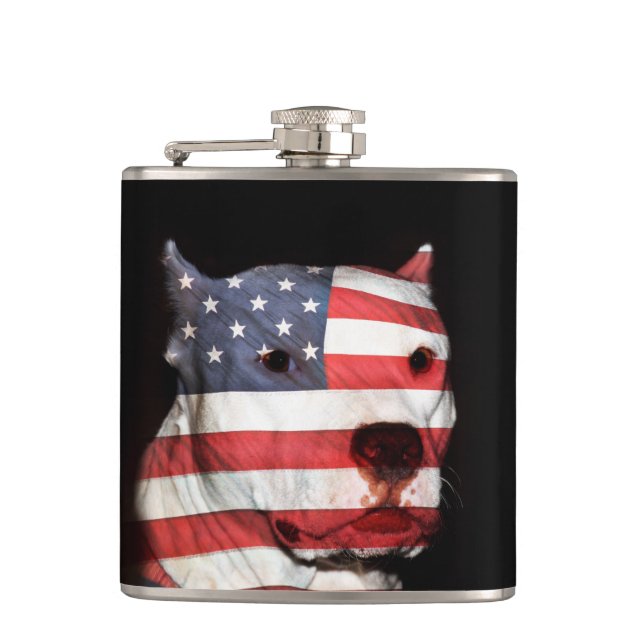 Patriotic pitbull flask (Front)