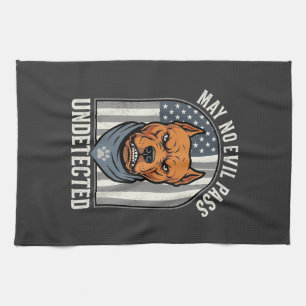 Patriotic Pitbull Guard Dog Kitchen Towel
