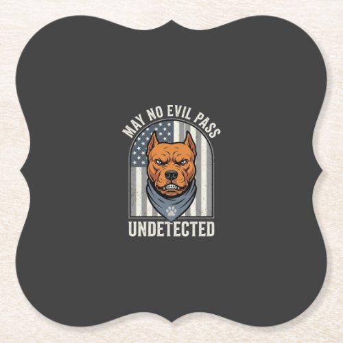 Patriotic Pitbull Guard Dog Paper Coaster
