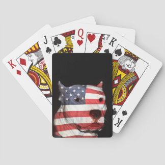Patriotic pitbull poker cards