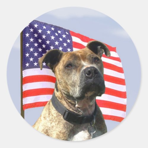 Patriotic pitbull stickers